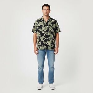 VTG Ralph Lauren Chaps Hawaiian Shirt Mens LFloral Aloha Island Camp EUC